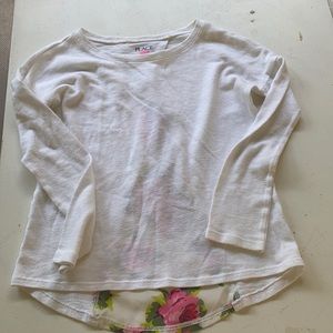 CHILDRENS PLACE GIRLS SZ 7/8 LONG TEE W FLORAL CHIFFON